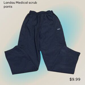 Landau Medical Scrub Pants Black Relaxed Fit Size M